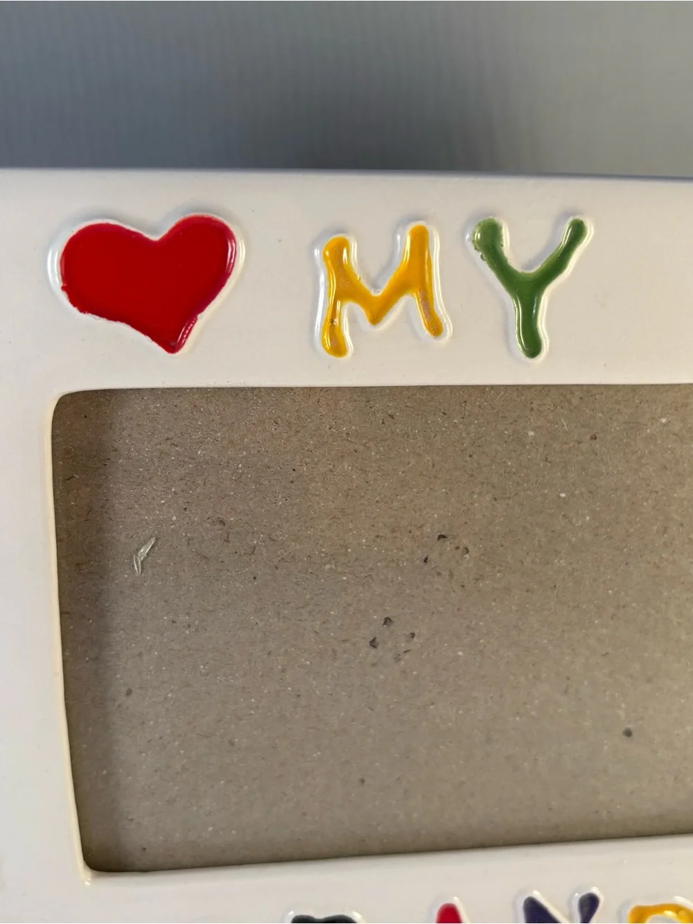 Retro “I Love My Grandma” Ceramic Picture Frame 3.5 X 5 Pic Heart Colorful 8x6